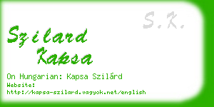 szilard kapsa business card